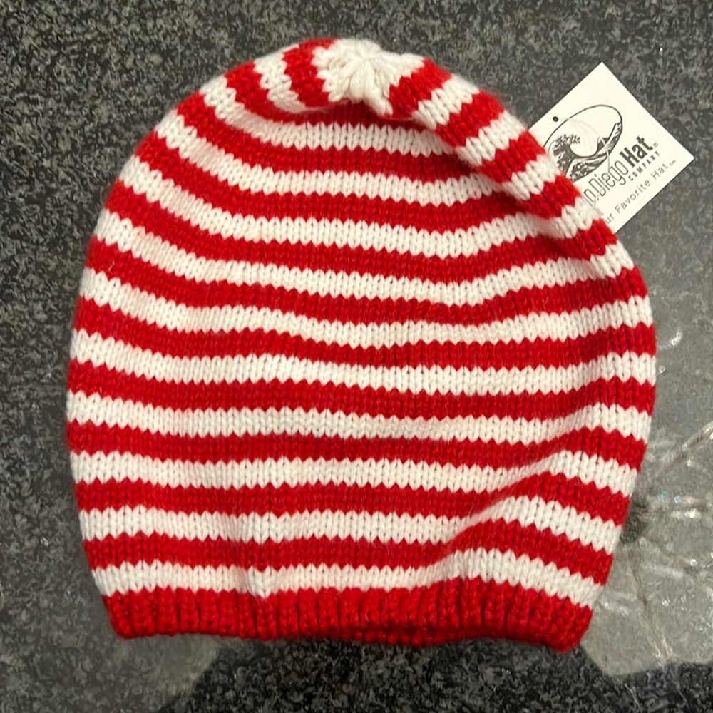 Red & white striped hat NWT. SAN DIEGO HAT COMPANY